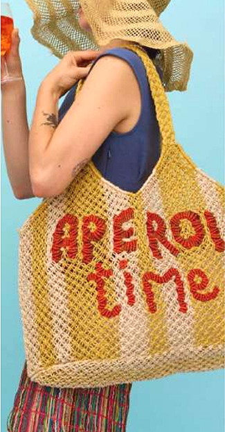 The Jacksons APEROL Jute Bag- Yellow/Natural/Spice/Ginger