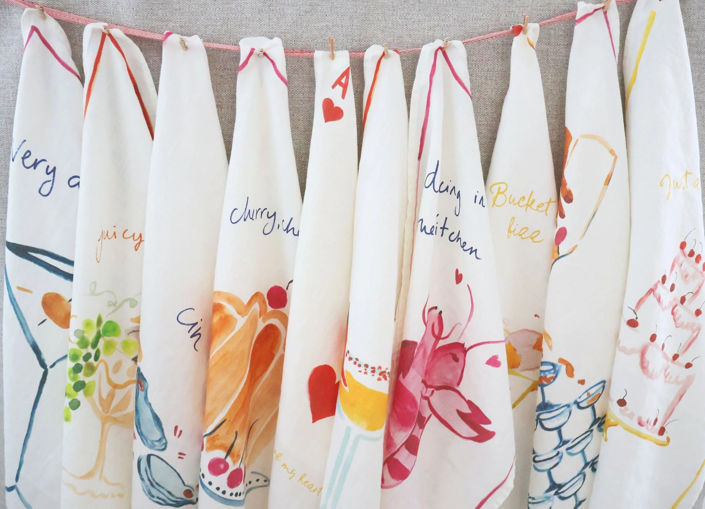 Dinette "Juicy Fruits" Linen Tea Towel