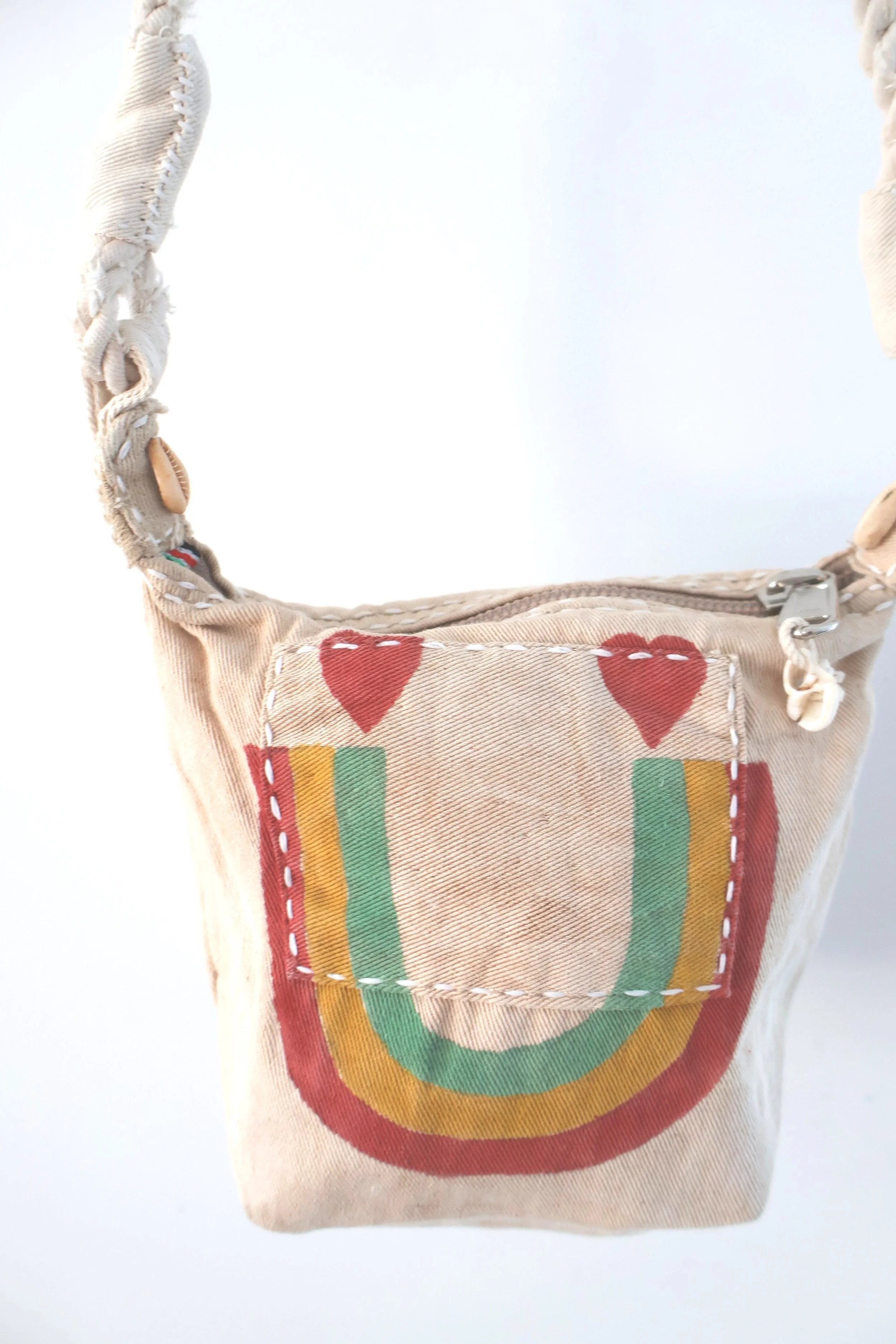 Ali Lamu Small Natural Rainbow Smile Cross Body