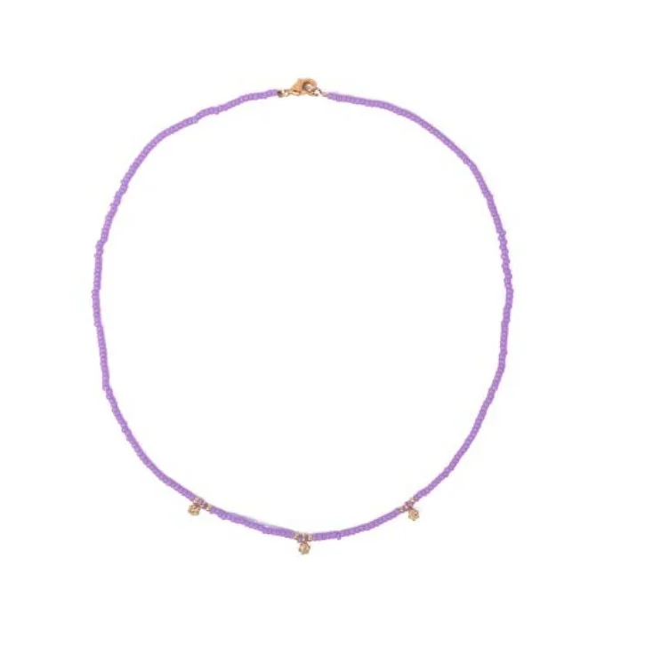 Maison Plune Camellia Necklace-Lilac