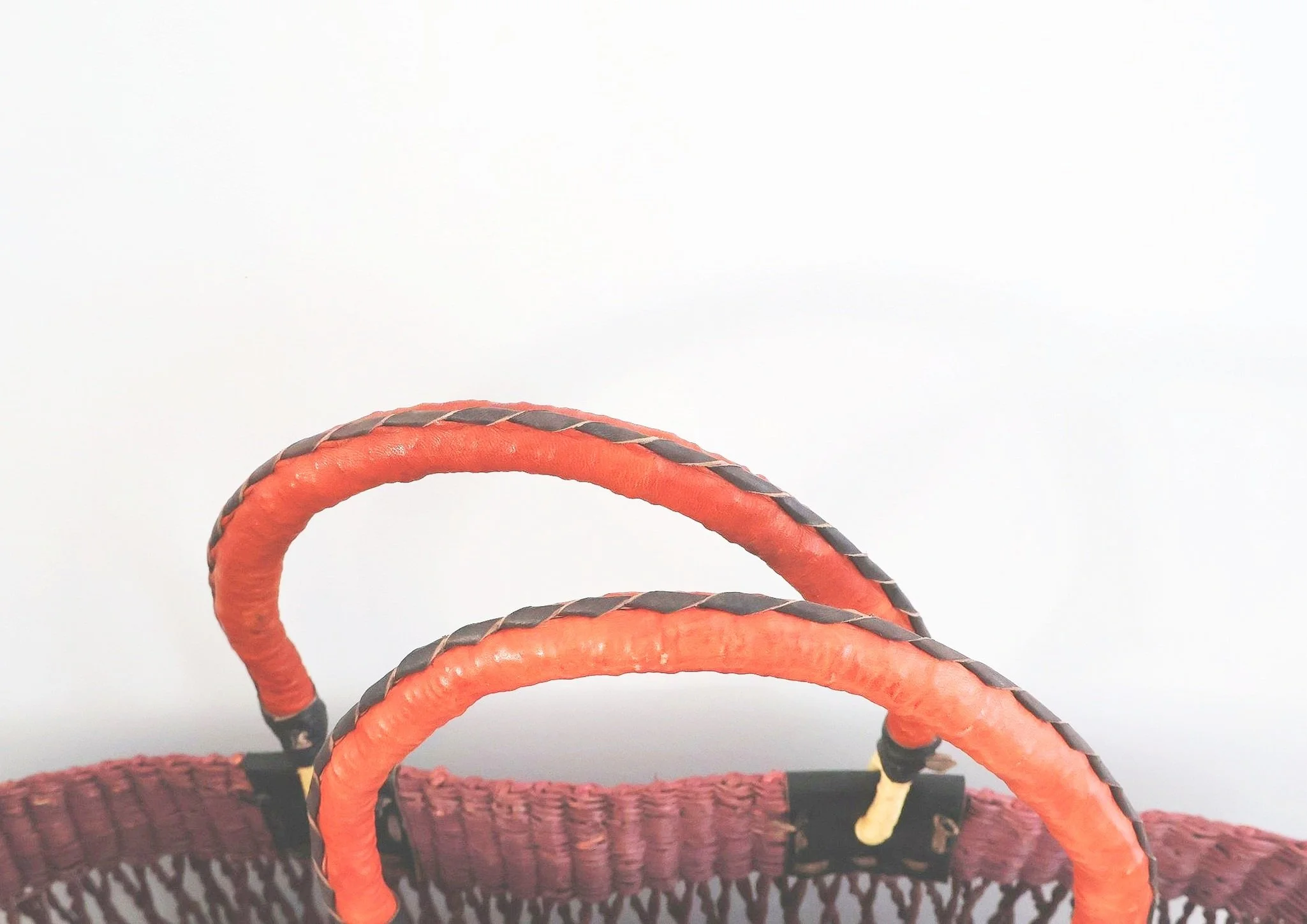 Bolgatanga Handwoven Plum Net Basket Bag- XLarge