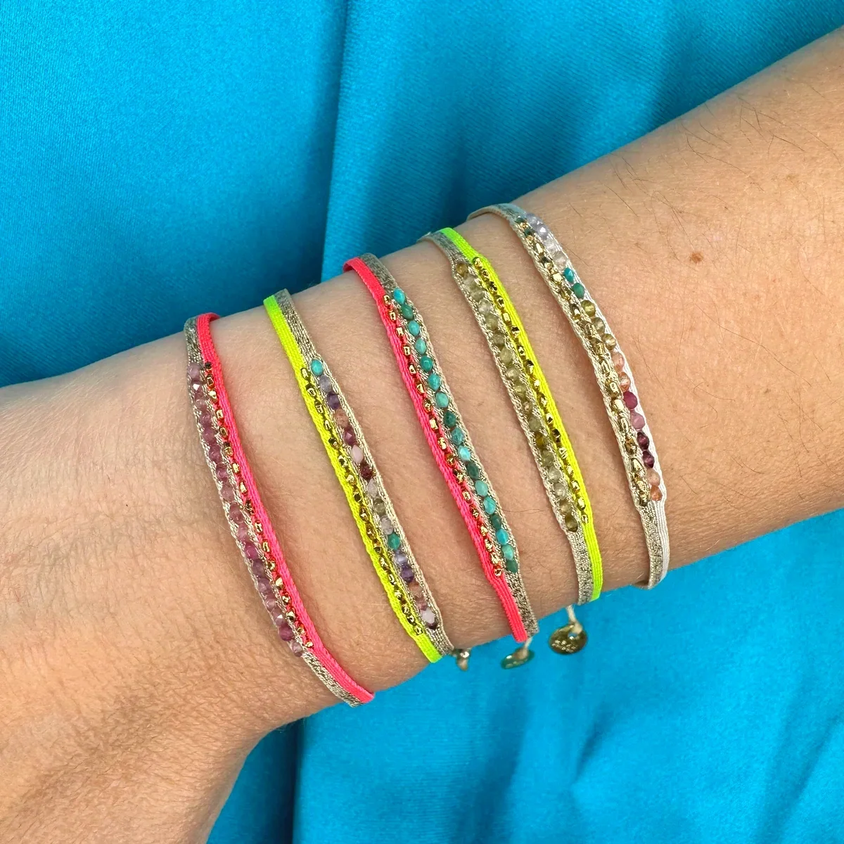 Leju Handwoven Harmony Bracelet- Neon Pink