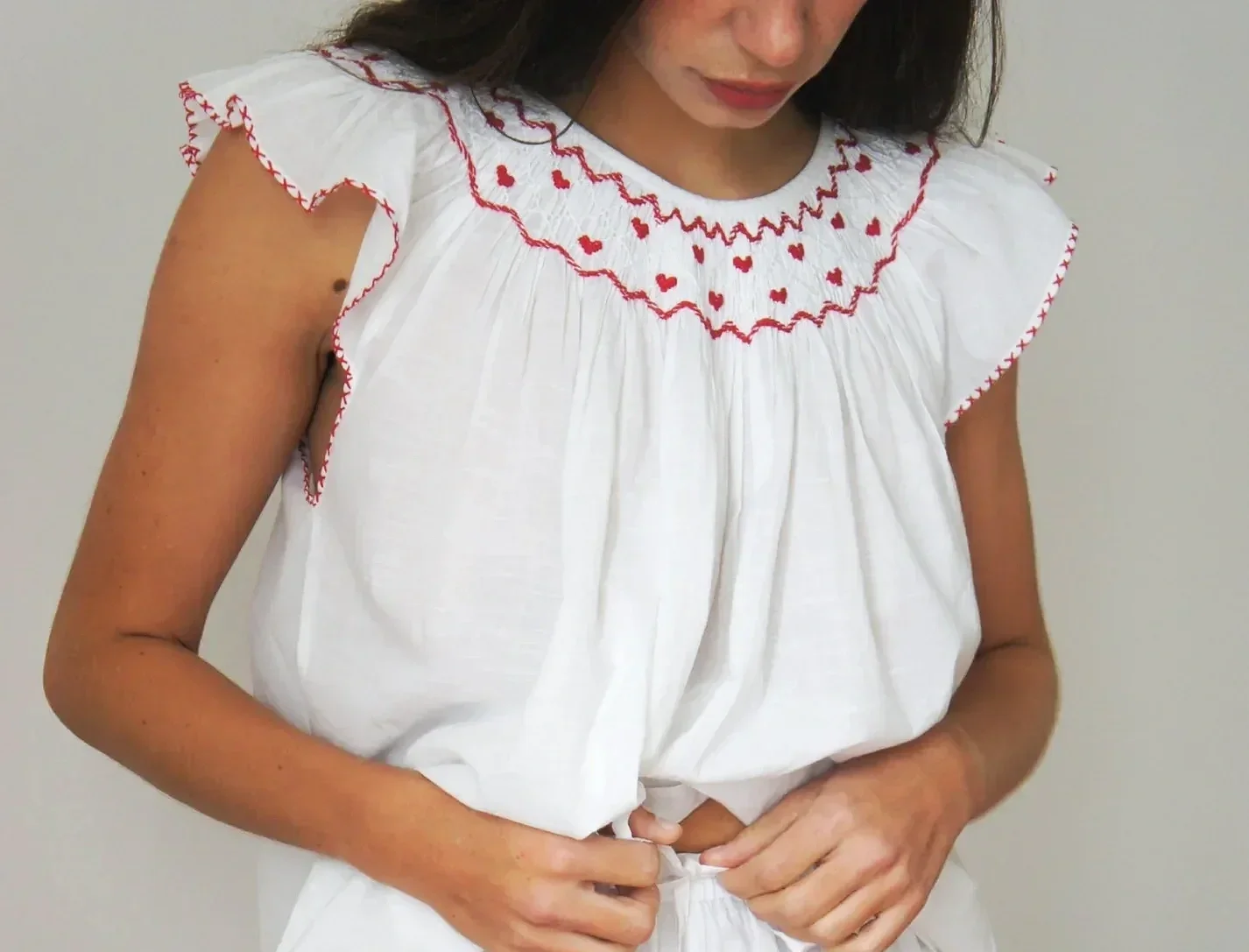 Scarlette Ateliers Sofia Pajama- Red embroideries Sz M/L