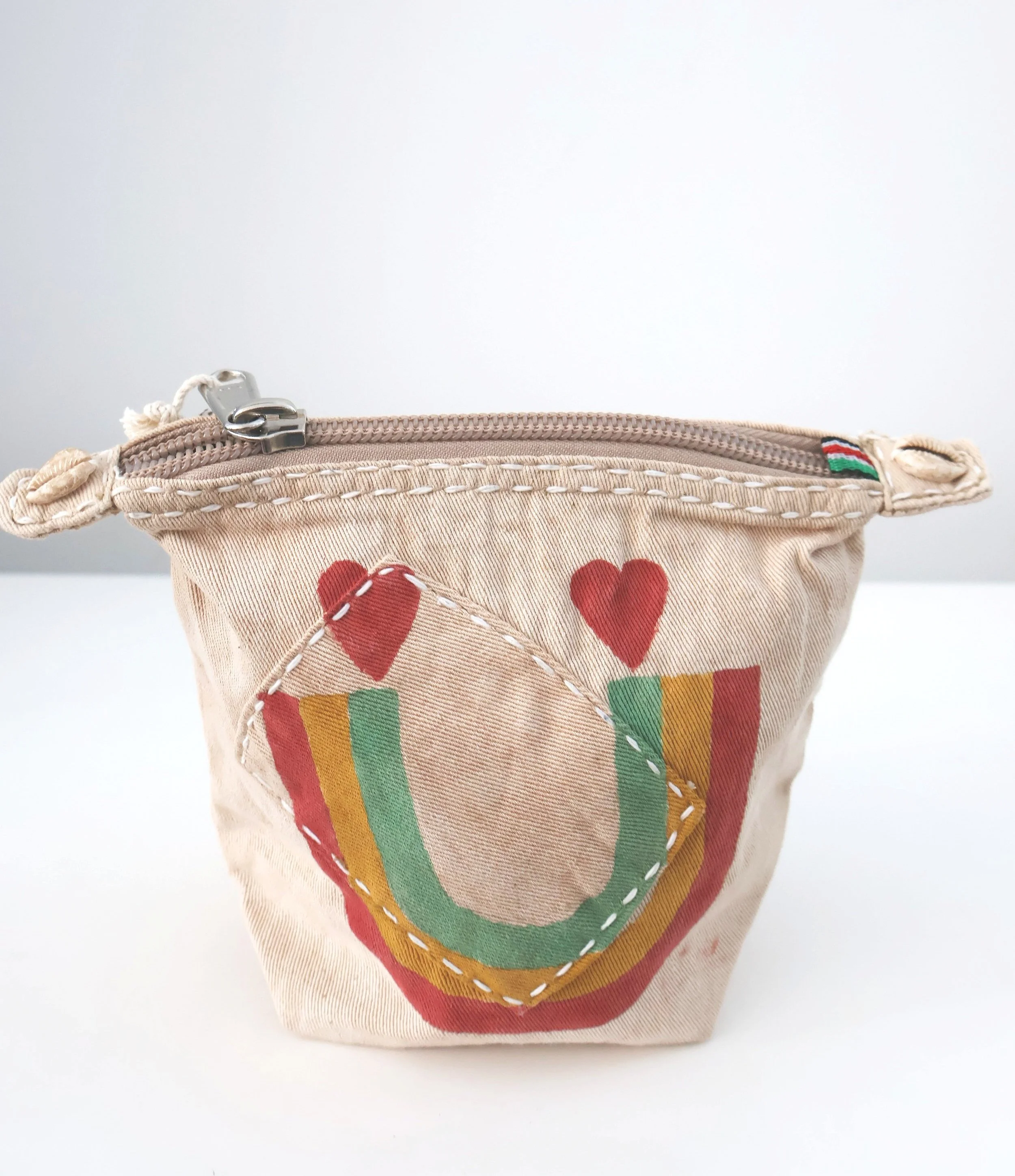Ali Lamu Small Natural Rainbow Smile Clutch