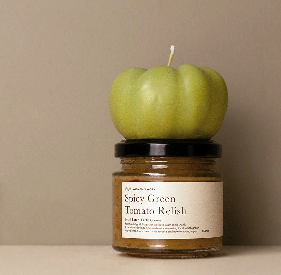 Women's Work Two Green Tomatoes - A Relish & Candle Gift Set (115g)