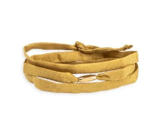 Maison Plune Bronze Bead Fetiche Silk Bracelet-Bronze