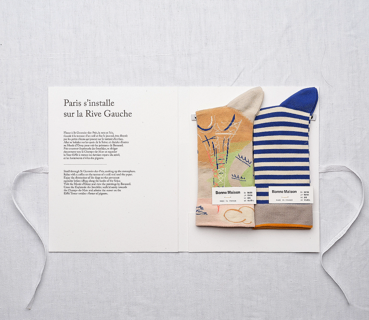 Bonne Maison Two‑Pair Gift Book -Paris Eiffel Tower Sz 39/41