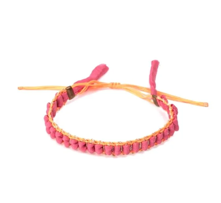 Maison Plune Silk Gitane Bracelet-Raspberry/Orange