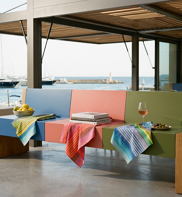 Tissage de Luz Surfing Tea Towel- Multicoloured
