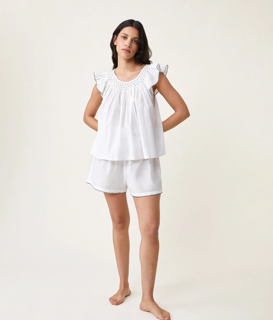 Scarlette Ateliers Sofia Pajama- Navy embroideries Sz S/M