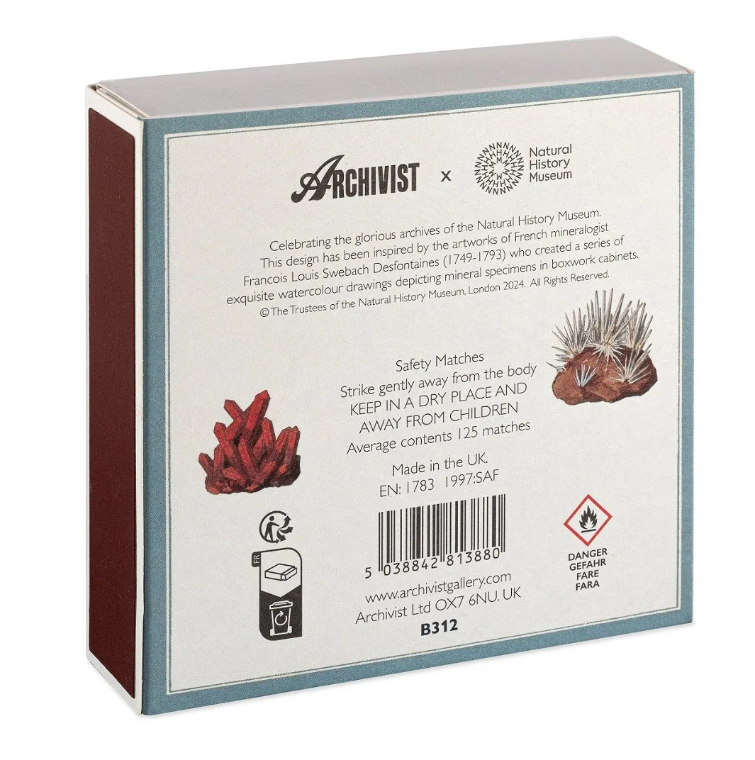 Archivist Natural History Museum Minerals | Square - Safety Matches