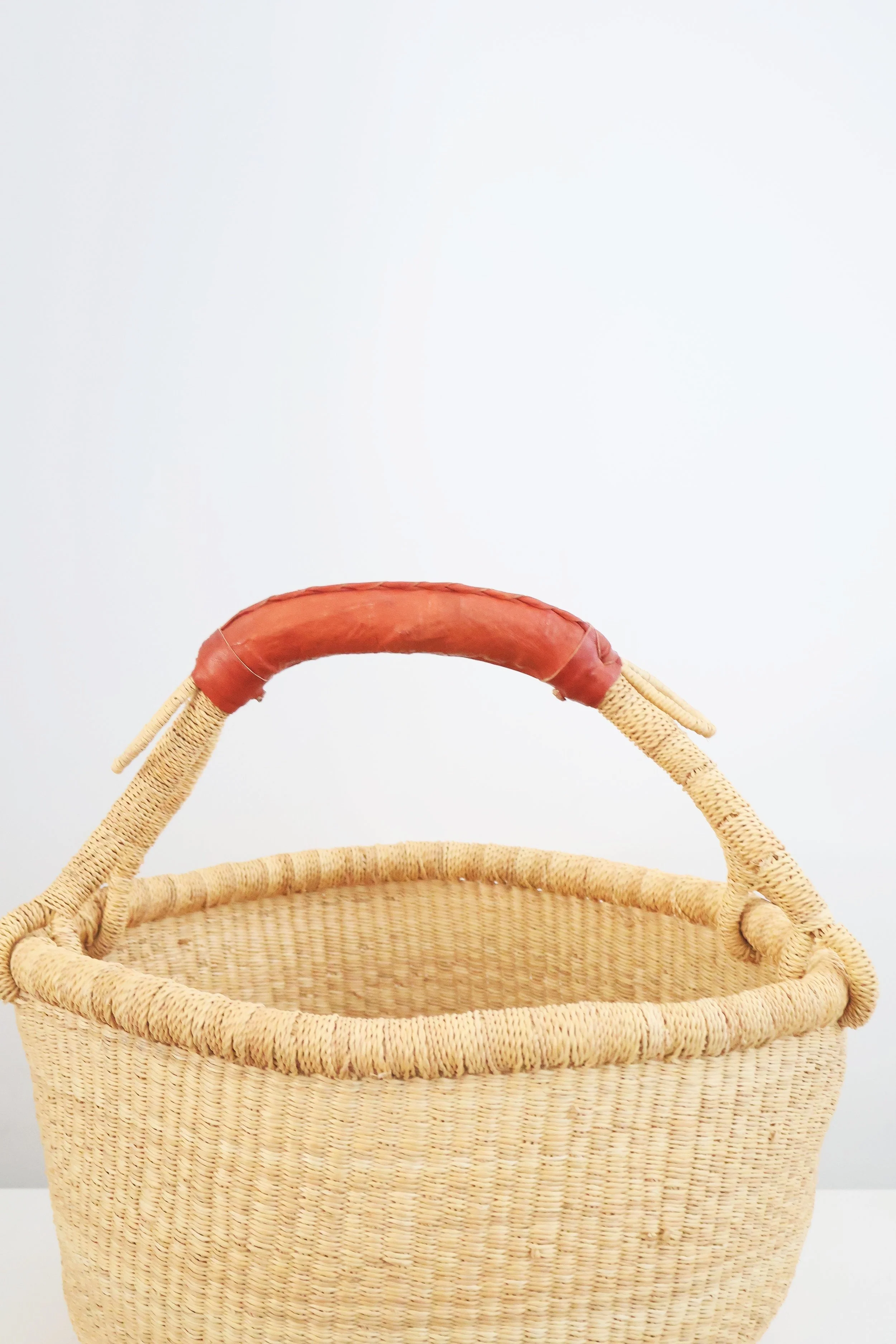 Bolgatanga Handwoven Round Market Basket- Med #5