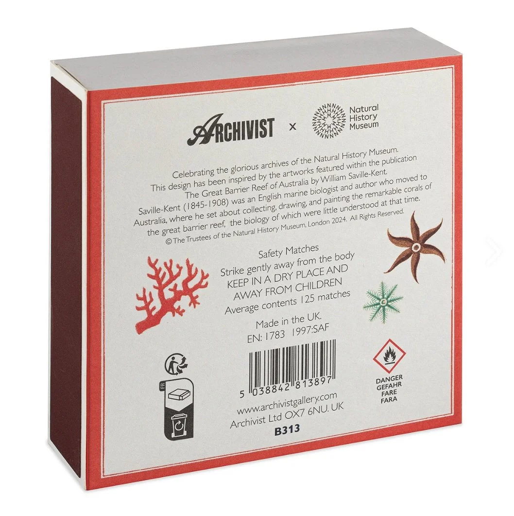 Archivist Natural History Museum Great Barrier Reef| Square - Safety Matches