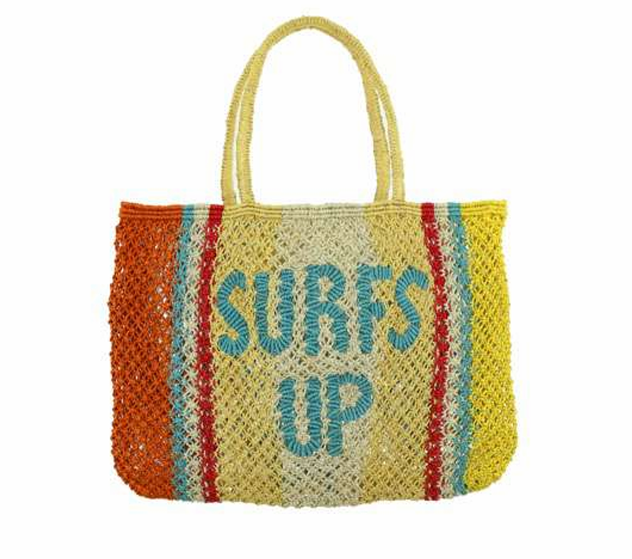 The Jacksons SURFS UP Jute Bag- Multi Yellow
