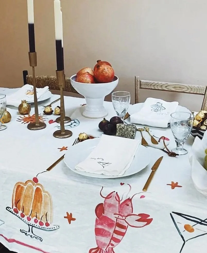 Dinette Multi Patterned Linen Tablecloth -Medium (Copy)