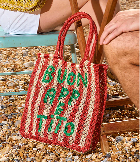 The Jacksons BUON APPETITTO Jute Bag- Scarlett Natural