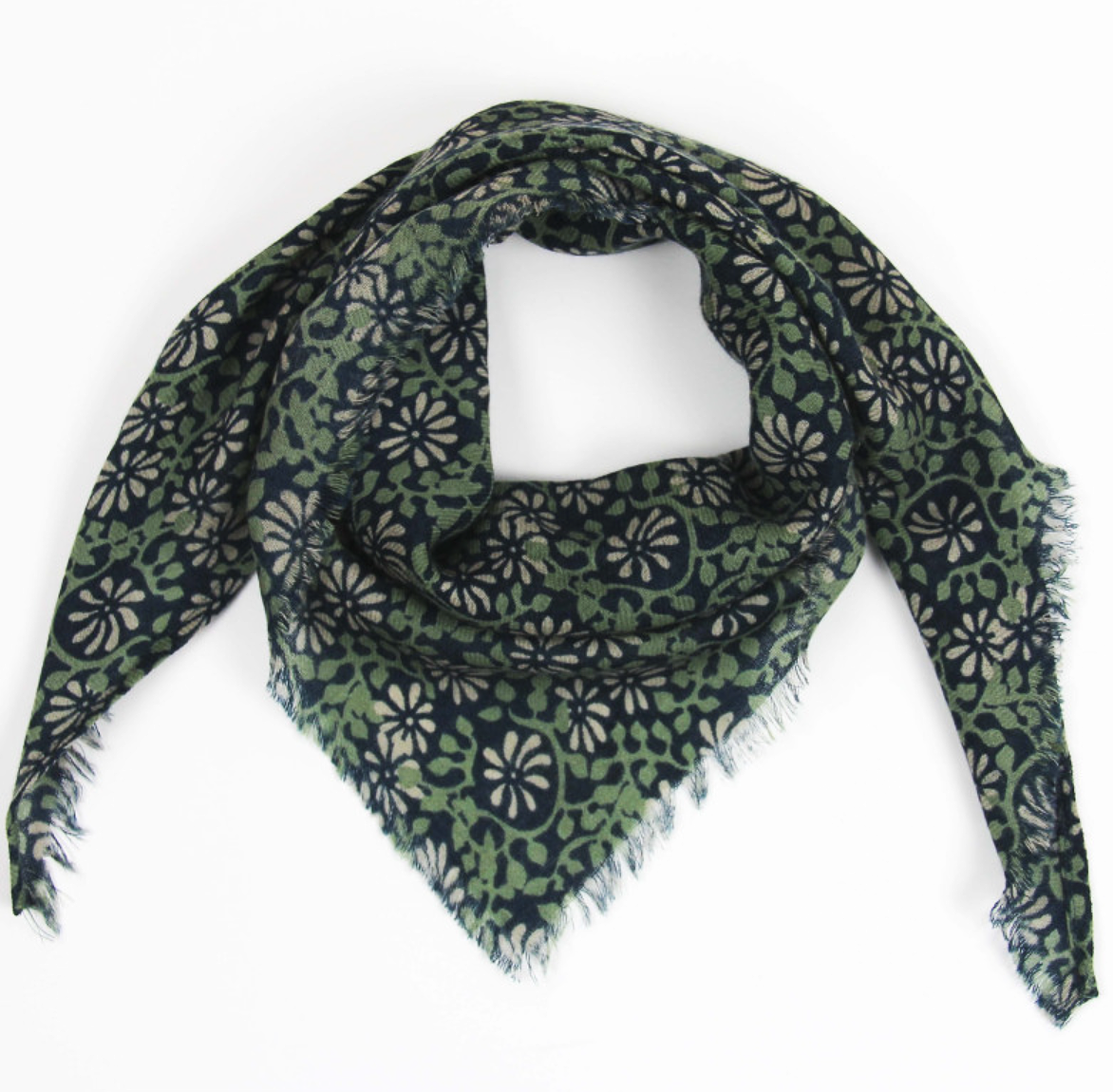 Les Belles Vagabondes Suzanne Wool Scarf Marine