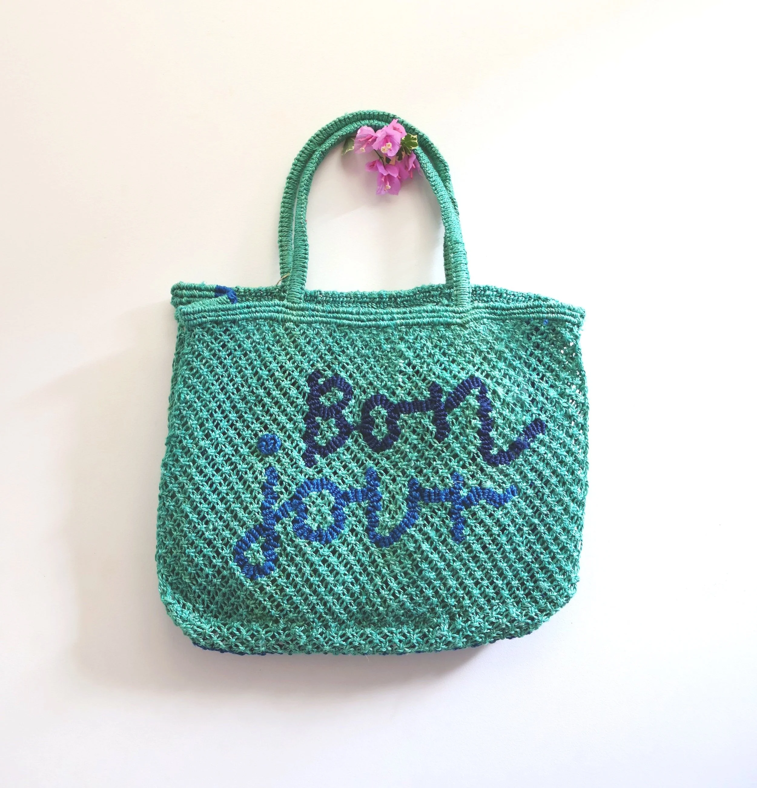 The Jacksons BONJOUR Small Jute Bag- Indigo/Blue