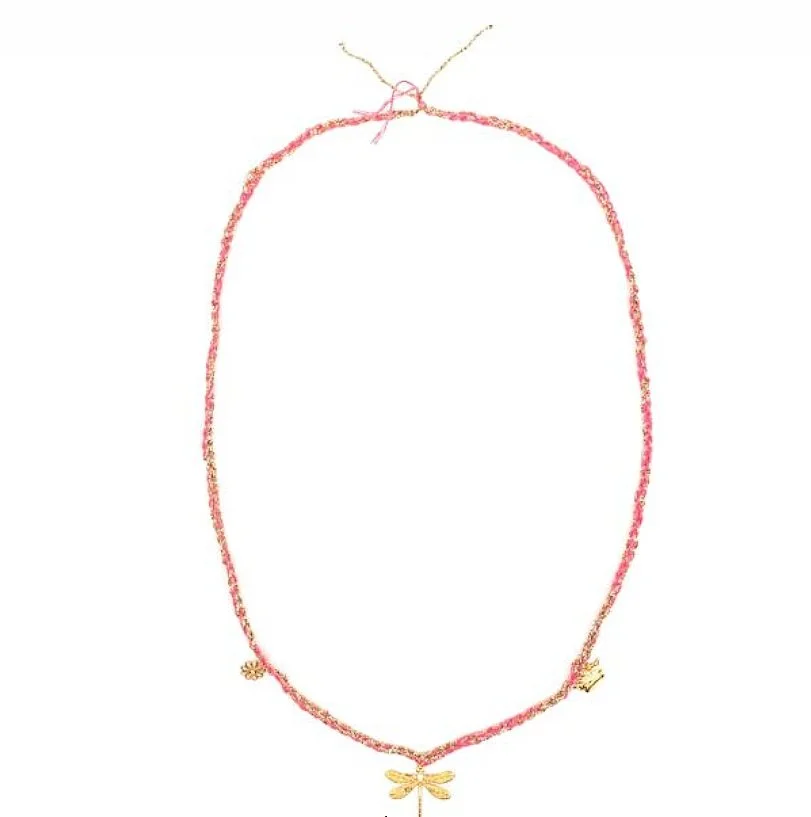 Maison Plune Frida 3 Charm Necklace-Barbie