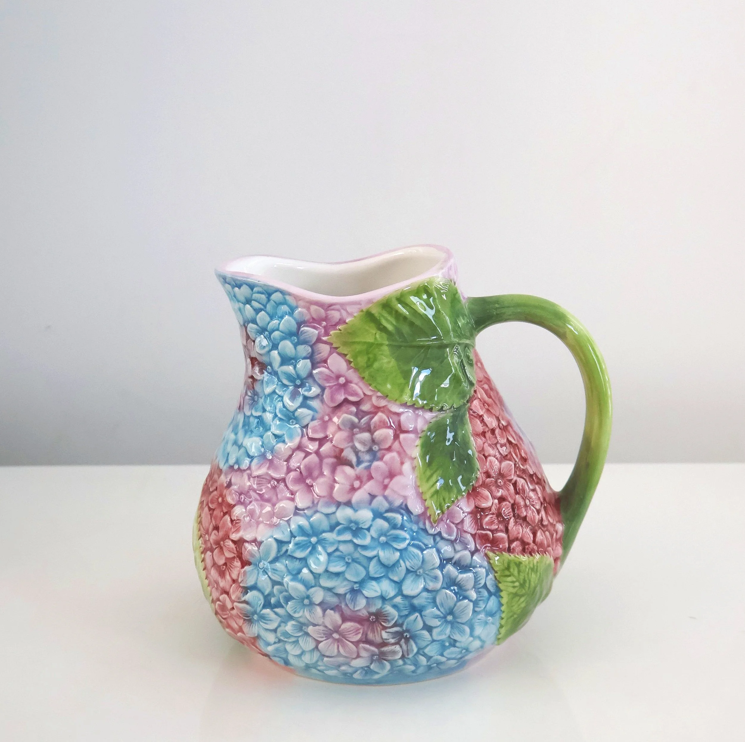 Les Ottomans Ortensie Hand-Painted Ceramic Jug - Large Hydrangea