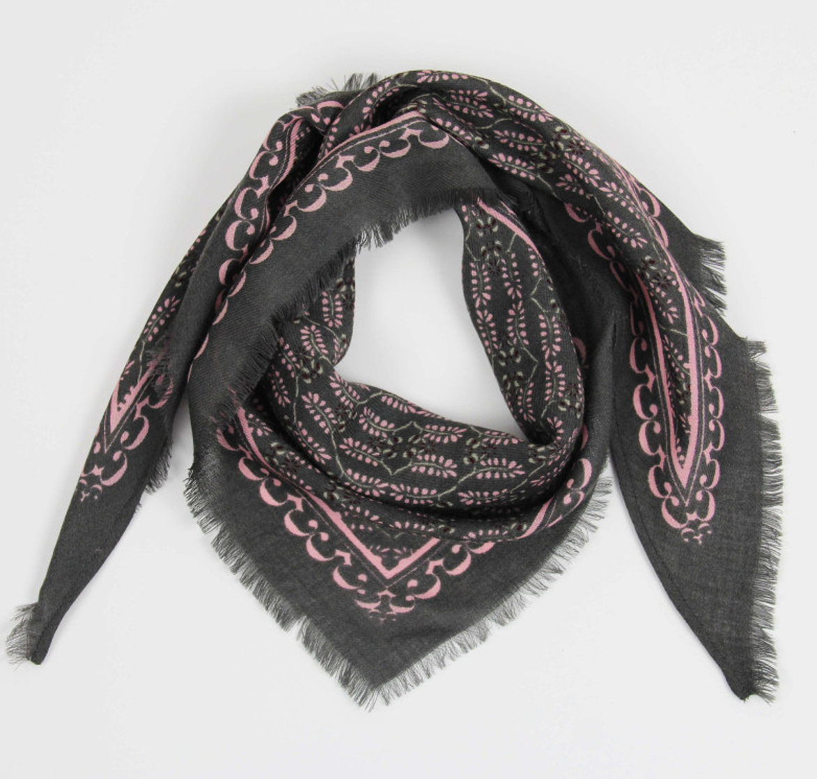Les Belles Vagabondes Delta Celeste Wool Scarf Marron