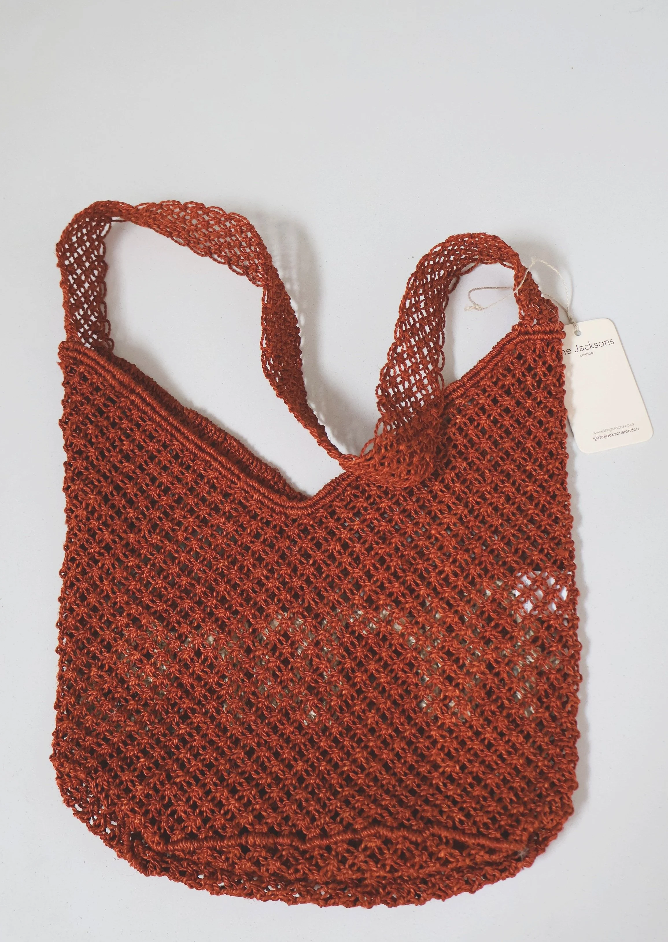 The Jacksons AMORE Jute Bag- Peach/Natural