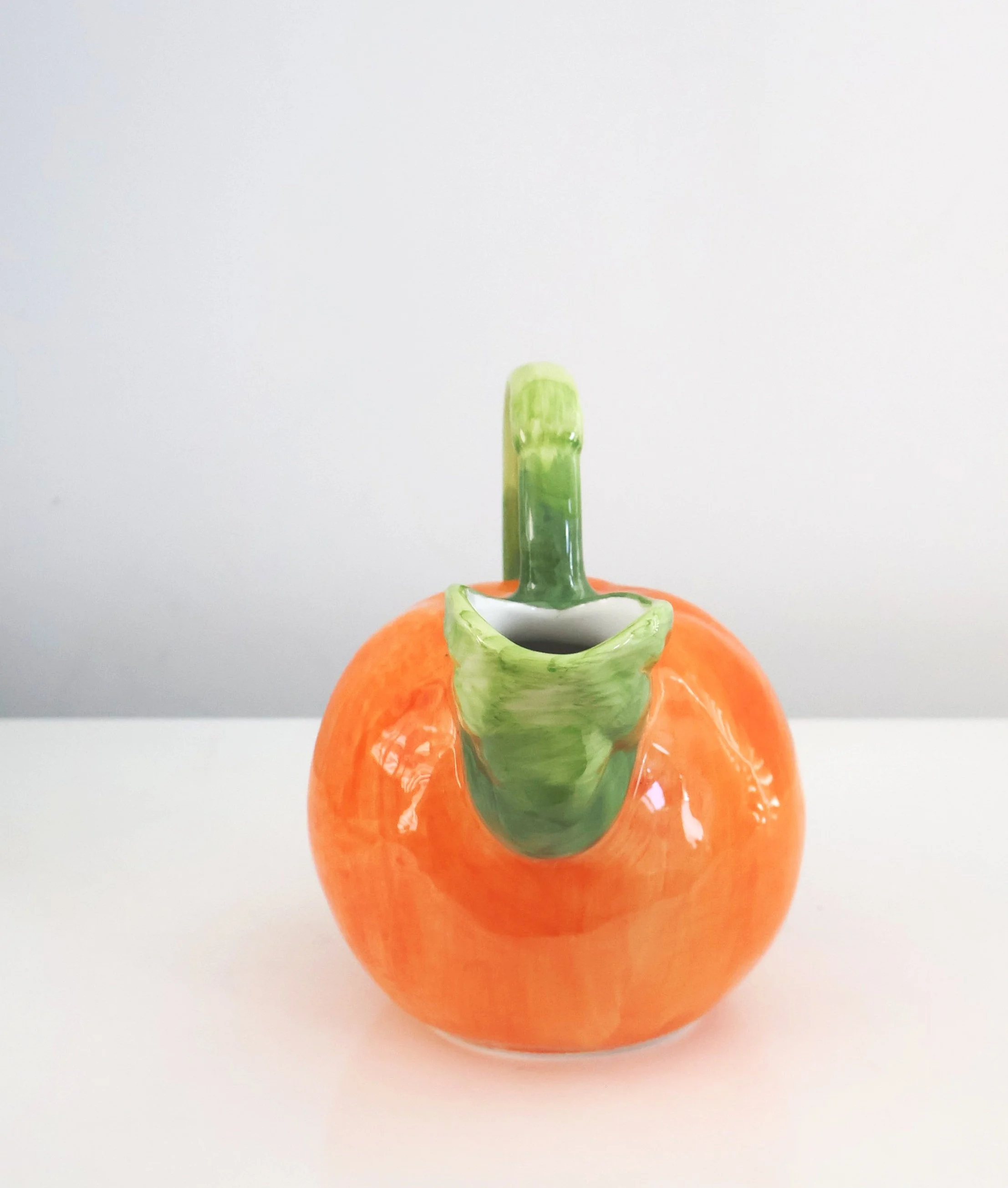 Les Ottomans Fruit Collection Hand-Painted Ceramic Jug - Medium Orange