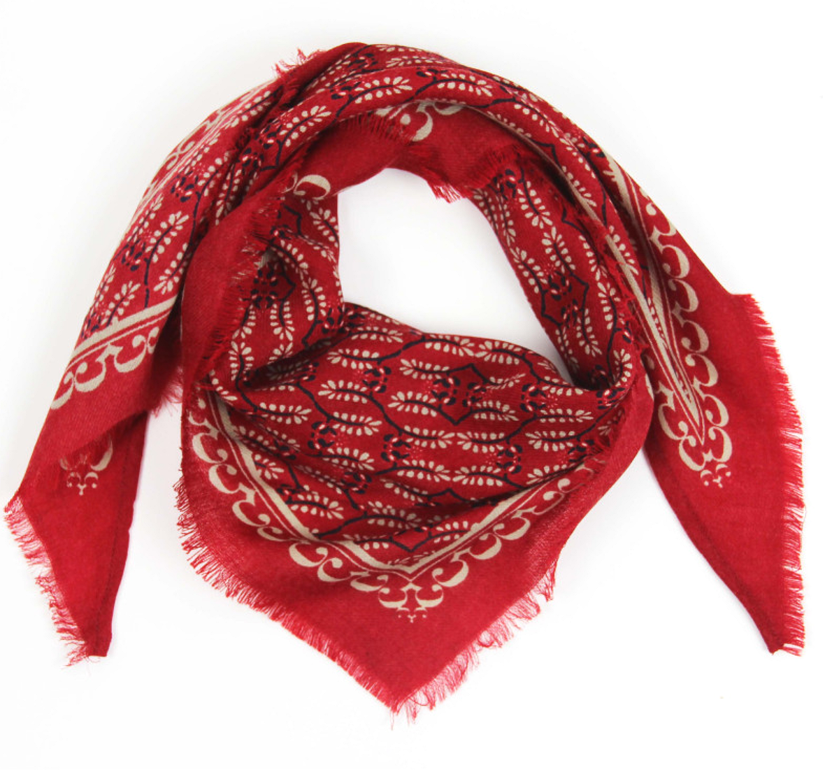 Les Belles Vagabondes Delta Celeste Wool Scarf Rouge