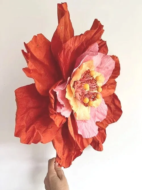 Saa XLarge Poppy Paper Flower Orange
