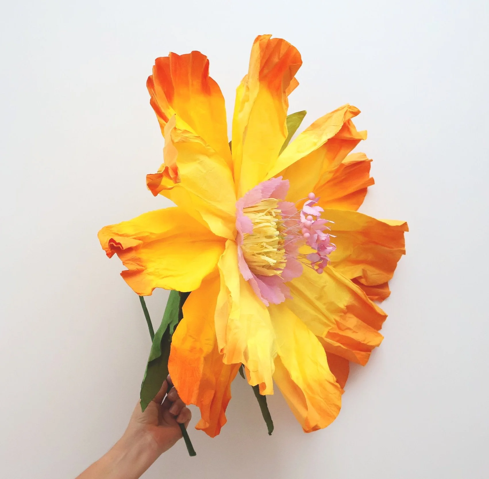 Saa XLarge Double Petal Paper Flower Yellow