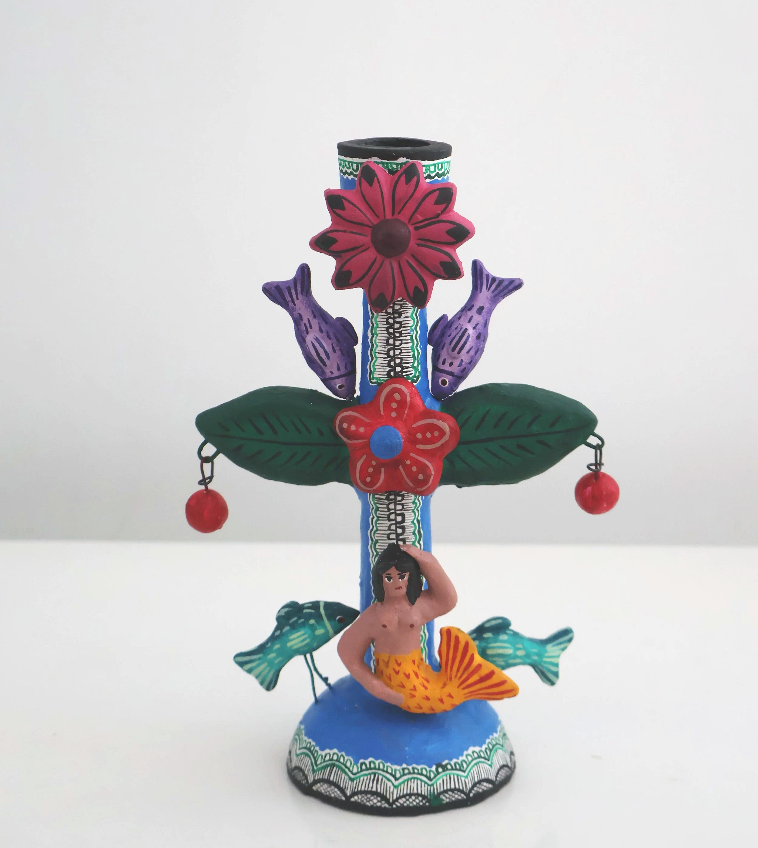 Mexican Mermaid Candelabra - Turquoise