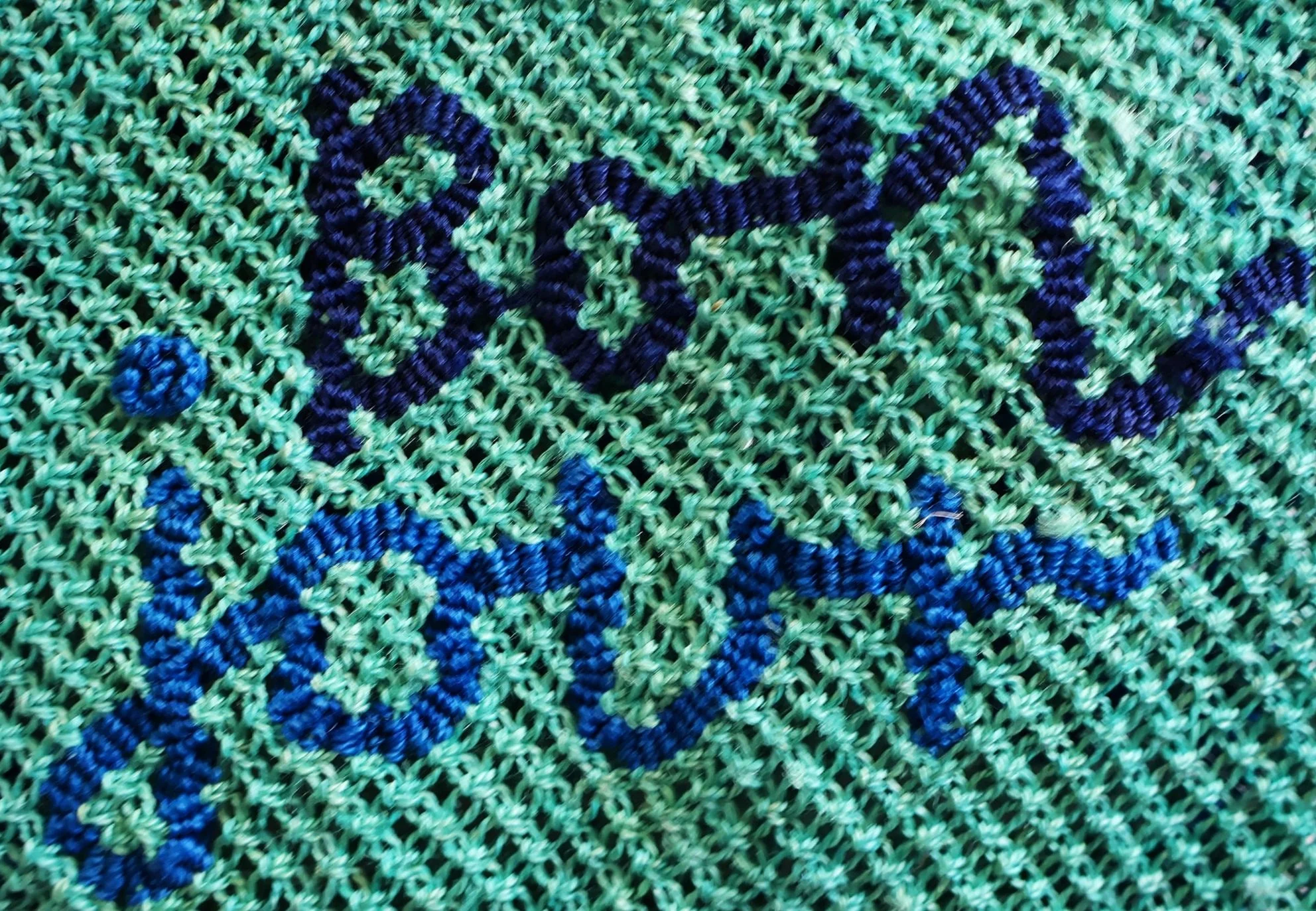 The Jacksons BONJOUR Small Jute Bag- Indigo/Blue