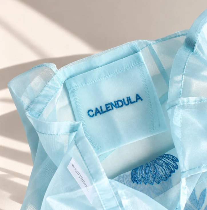 Brigitte Tanaka Blue Florist Organza Bag