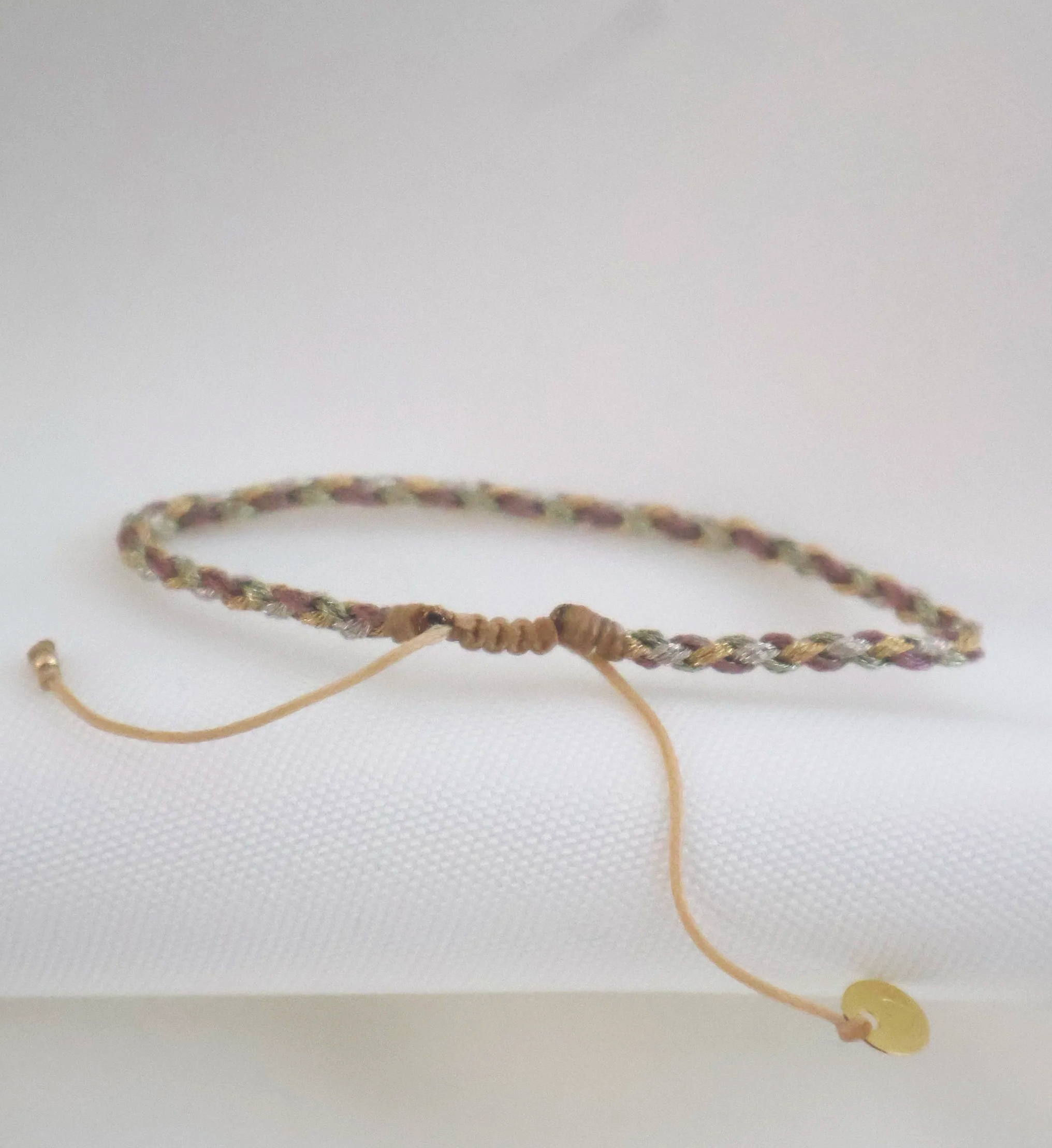 Leju Handwoven Metallic Bracelet- Eggplant Gold