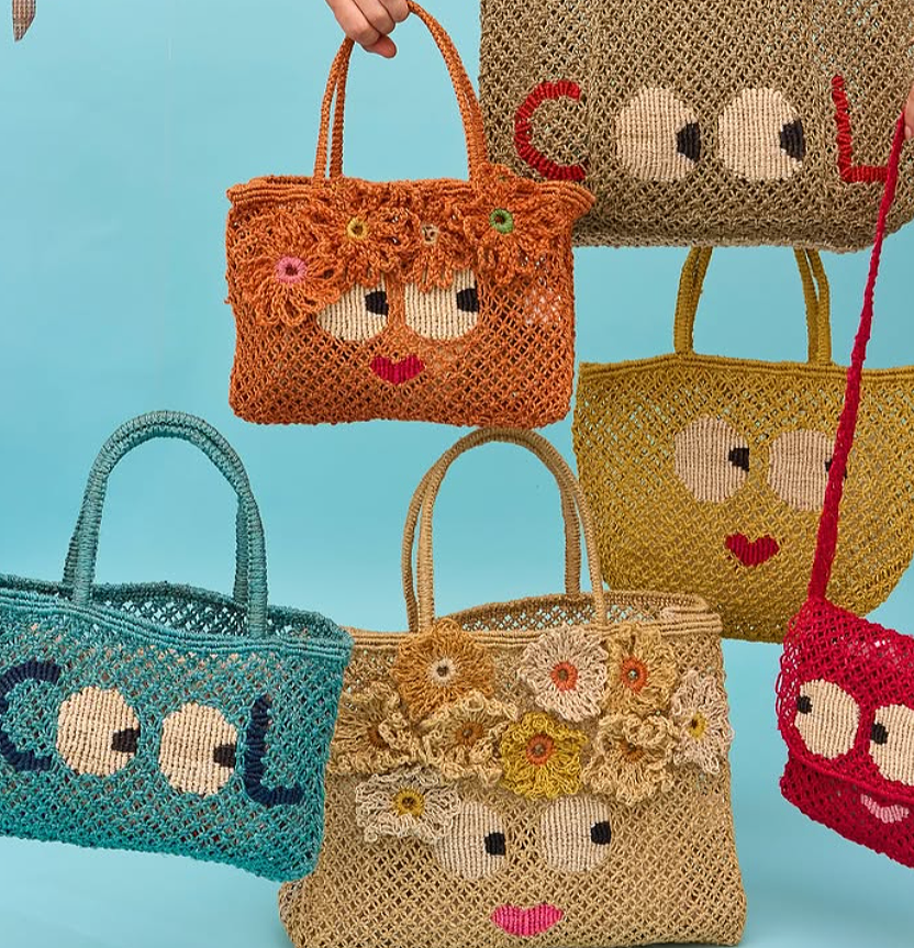The Jacksons BIG EYES COOL Jute Bag- Peach — ESPLORA