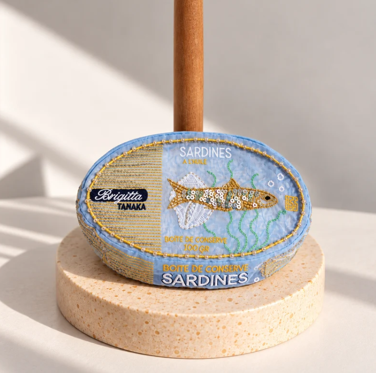 Brigitte Tanaka Haute Couture Sequin Sardines Organza Pouch -Limited Edition