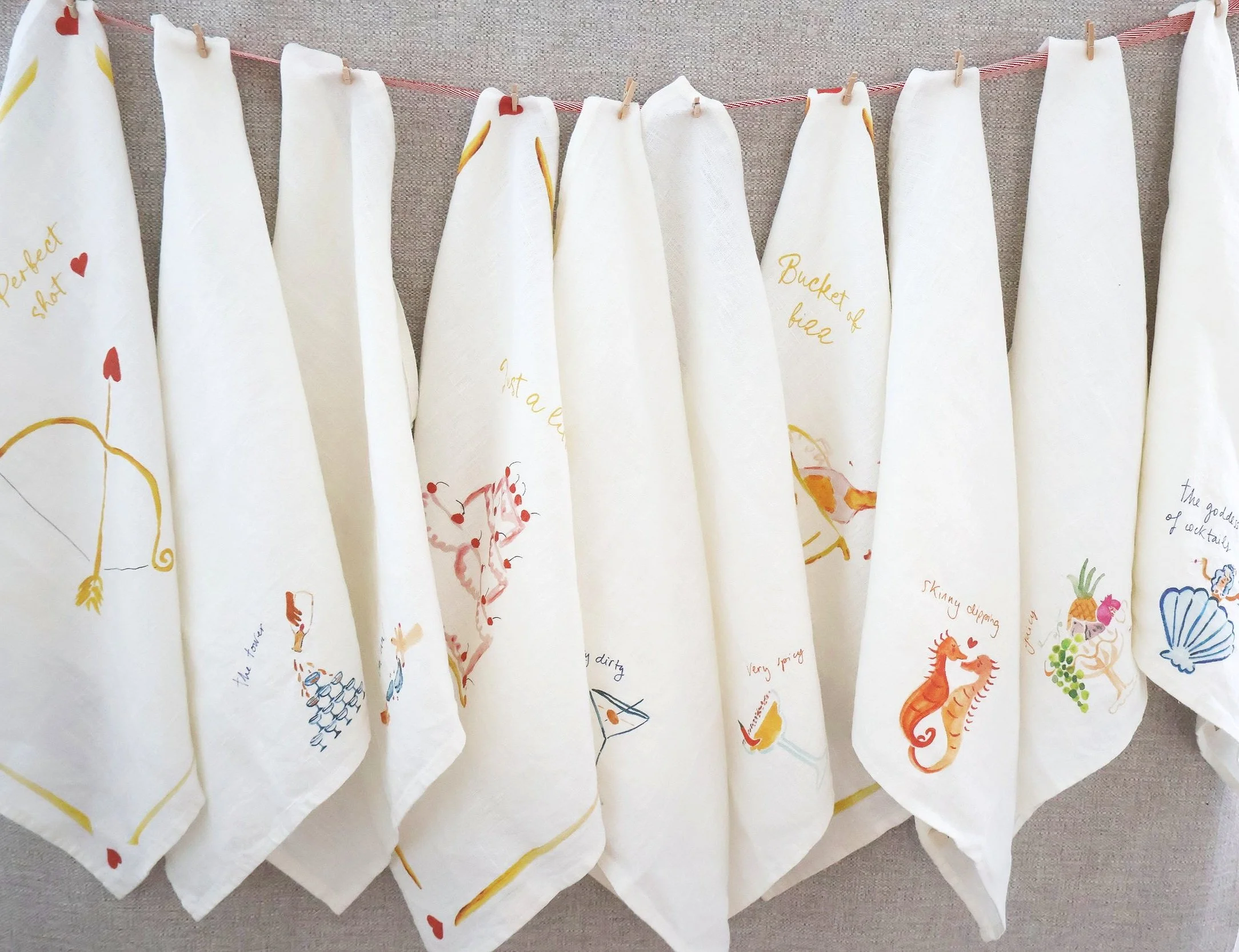 Dinette "Mixed Doubles/Drinks from Noos" Linen Napkin Set -2