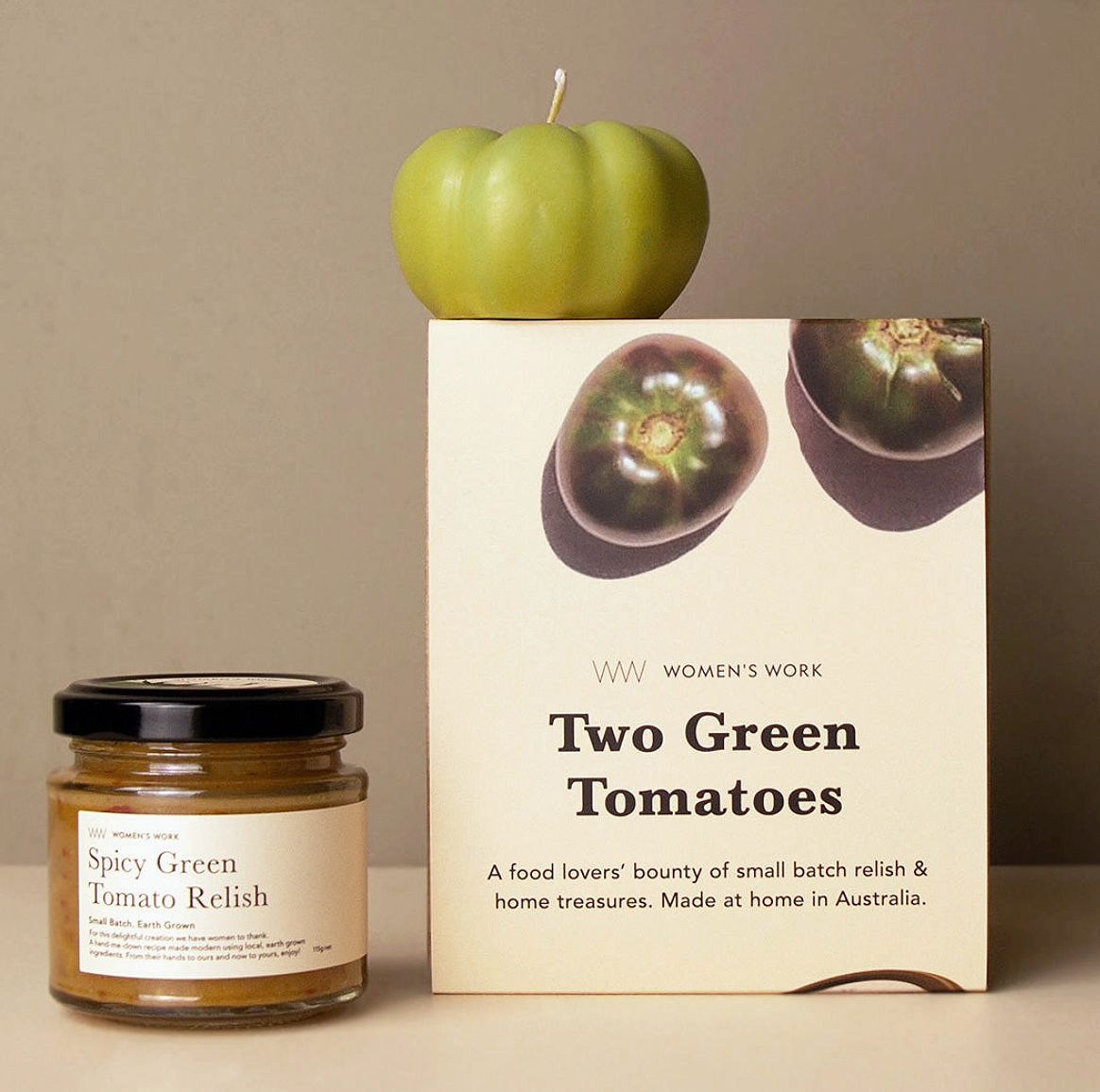 Women's Work Two Green Tomatoes - A Relish & Candle Gift Set (115g)