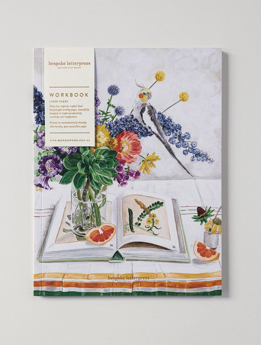 Bespoke Letterpress Cockatiel Workbook