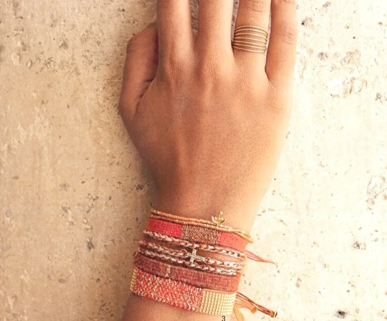 Maison Plune Elizabeth Cross Bracelet-Rose