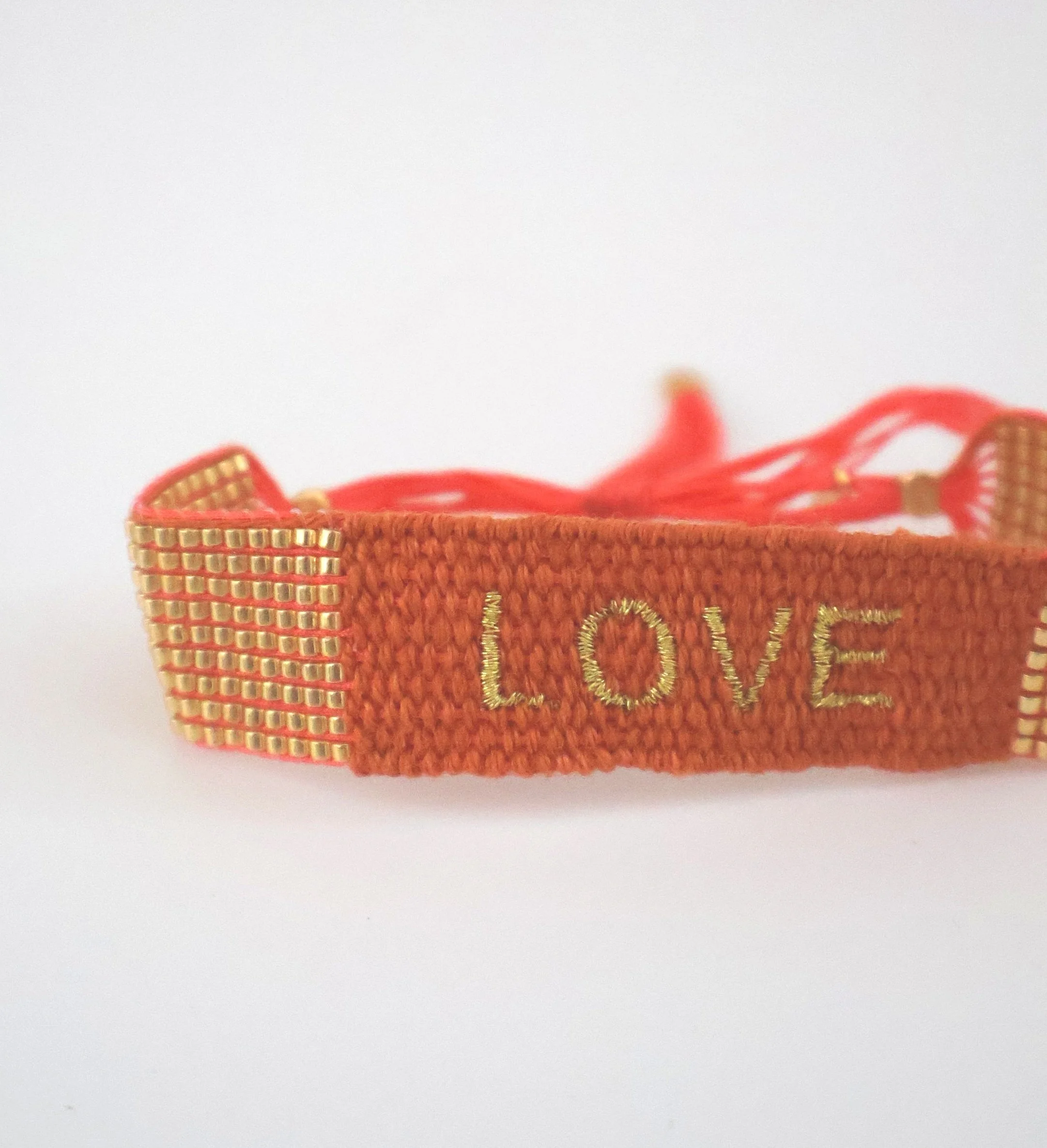 Maison Plune  Linen Apricot Manchette Bracelet-Love