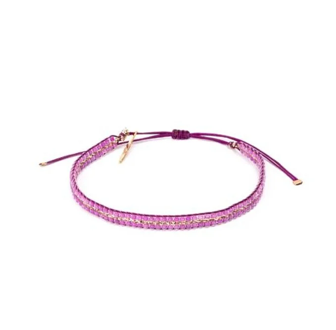 Maison Plune Etincelle Bracelet-Magenta/Gold