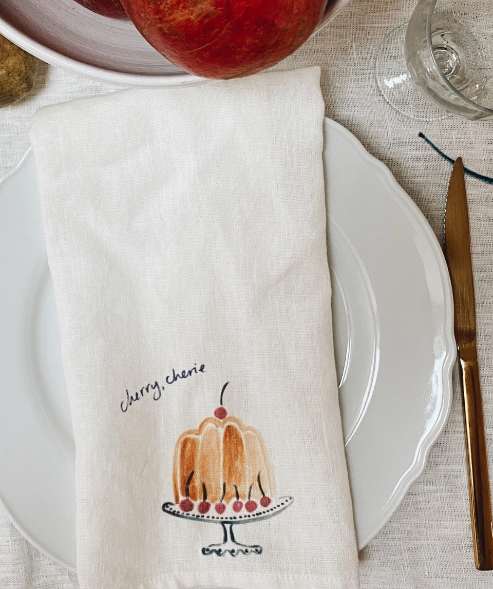 Dinette "Lobster Lovers & Cherry Cherie - Linen Napkin Set -2
