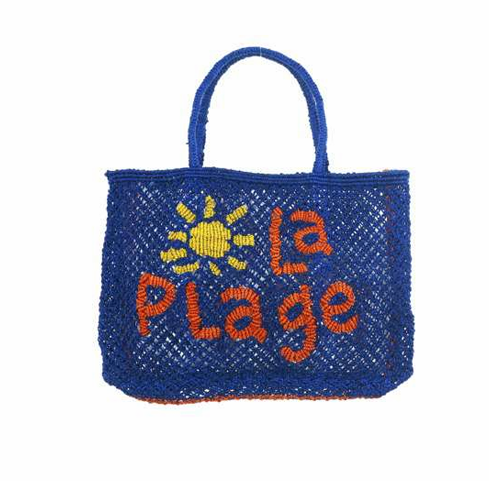 The Jacksons LA PLAGE Jute Bag- Indigo