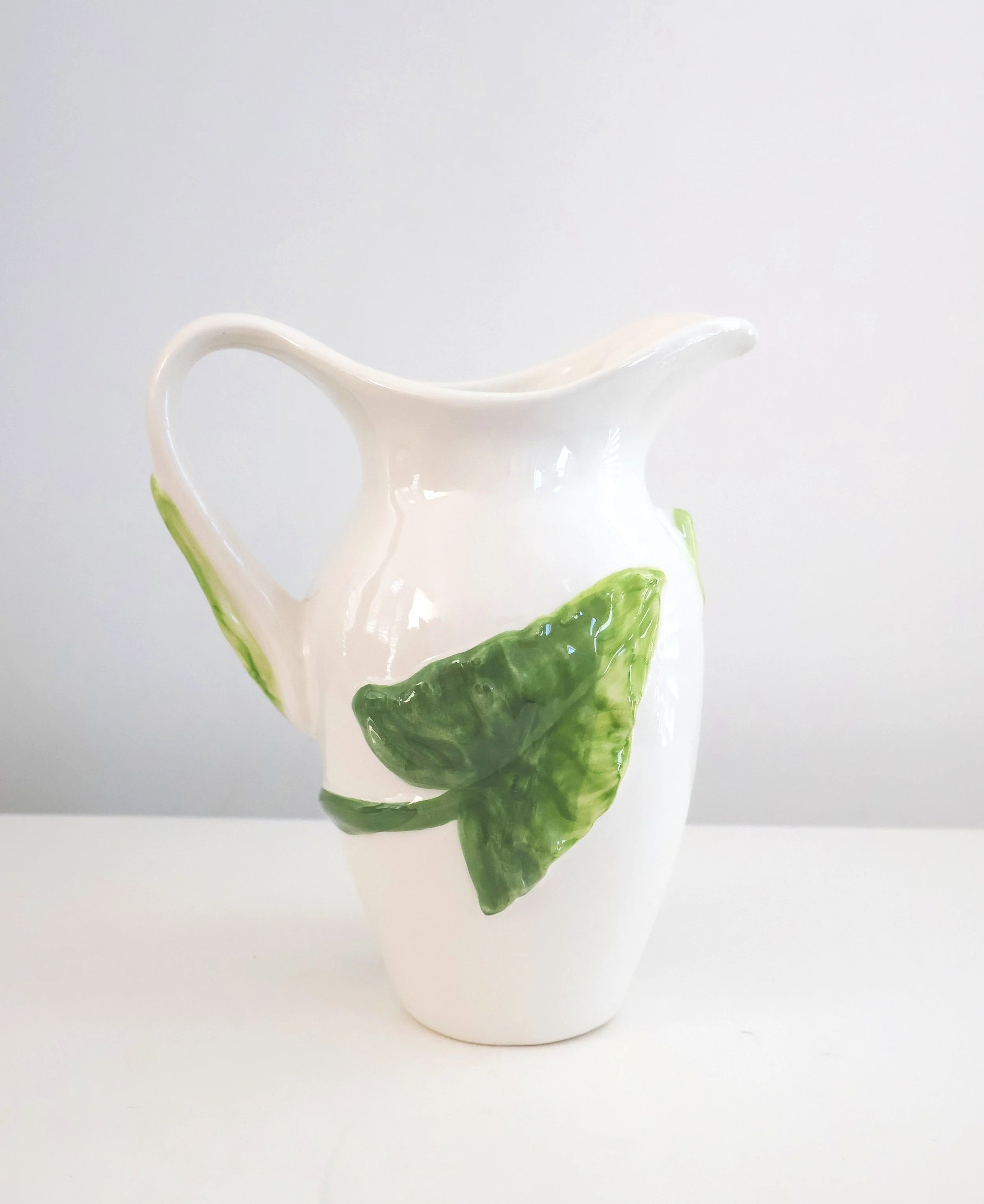 Les Ottomans Florilège Collection Hand-Painted Ceramic Jug- Anthurium