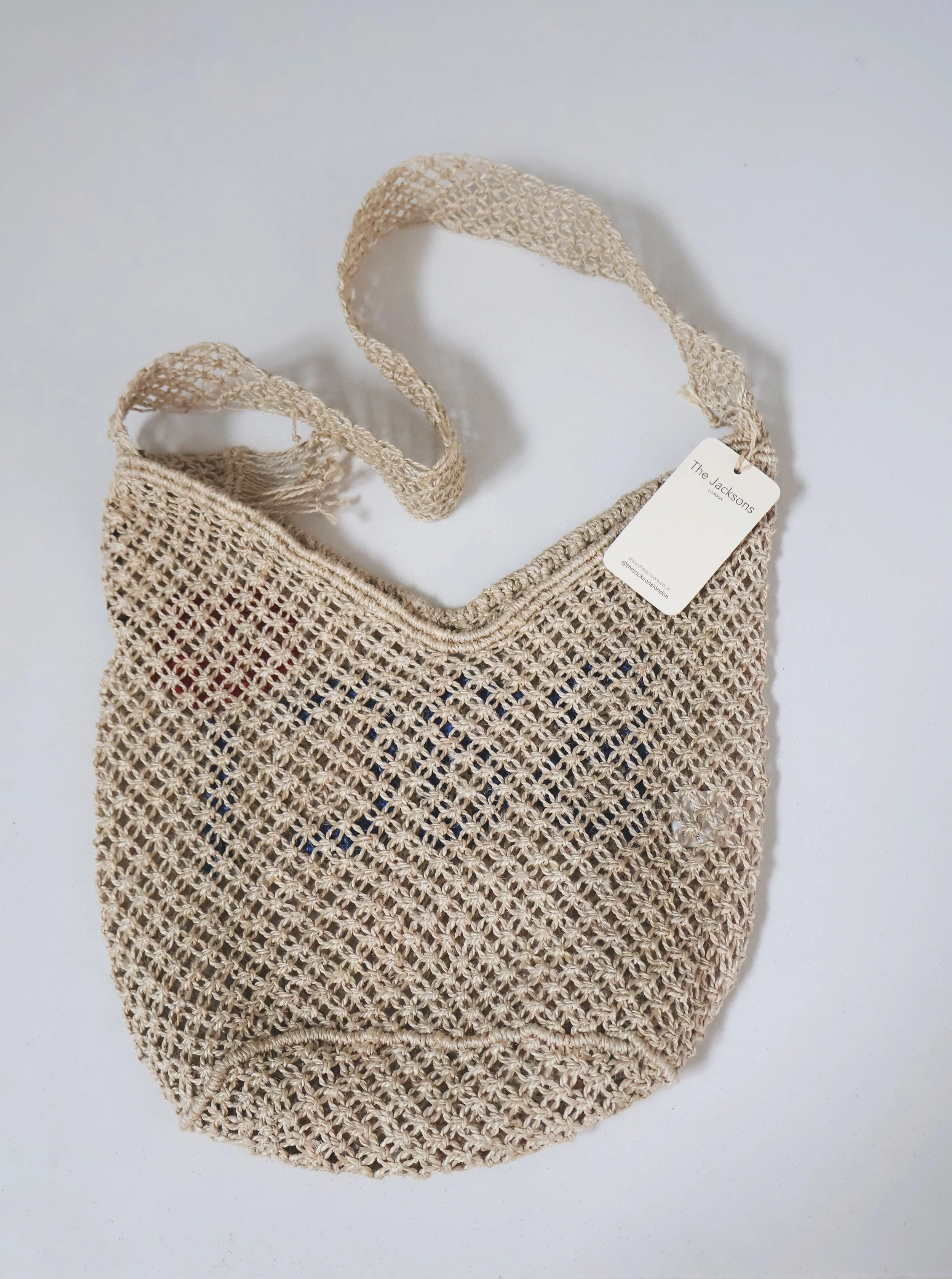 The Jacksons BACI(Kiss) Jute Bag- Peri/Scarlet
