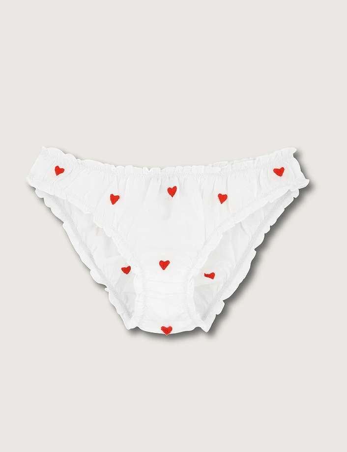 Scarlette Ateliers Bonnie Panty White Hearts Embroideries