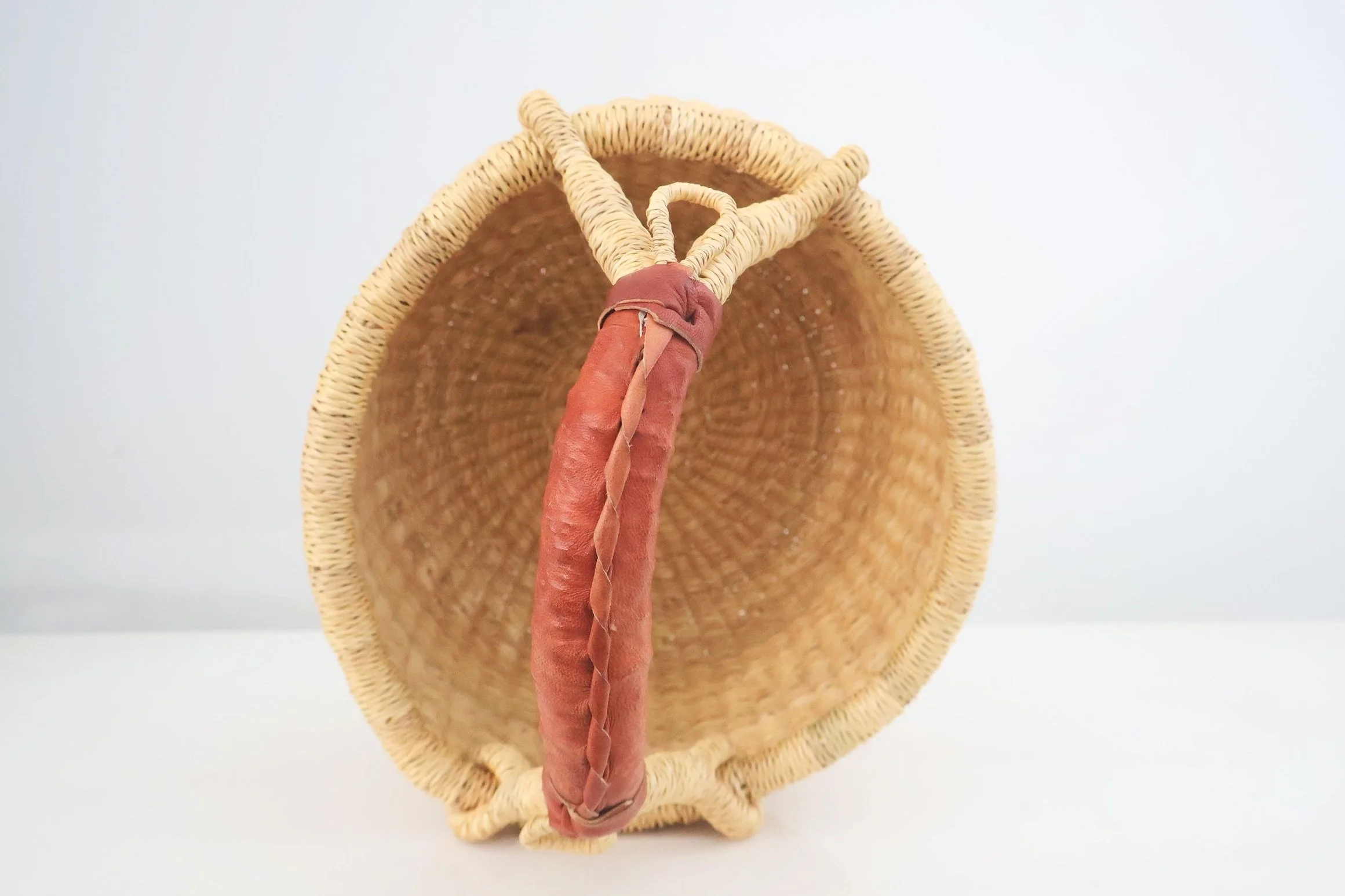 Bolgatanga Handwoven Round Market Basket- Small #1
