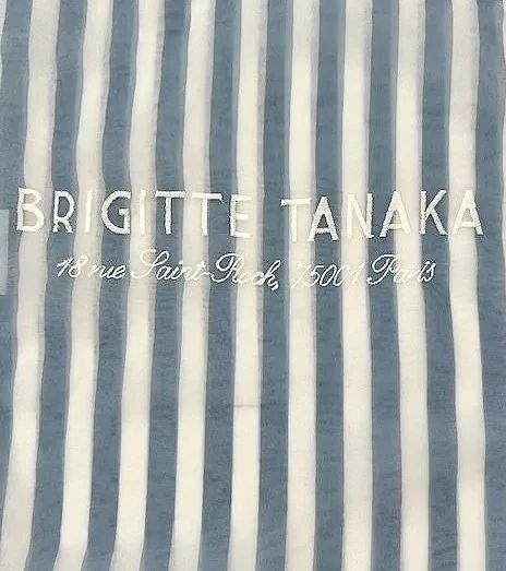 Brigitte Tanaka Bathing Suit Blue Stripes Organza Bag