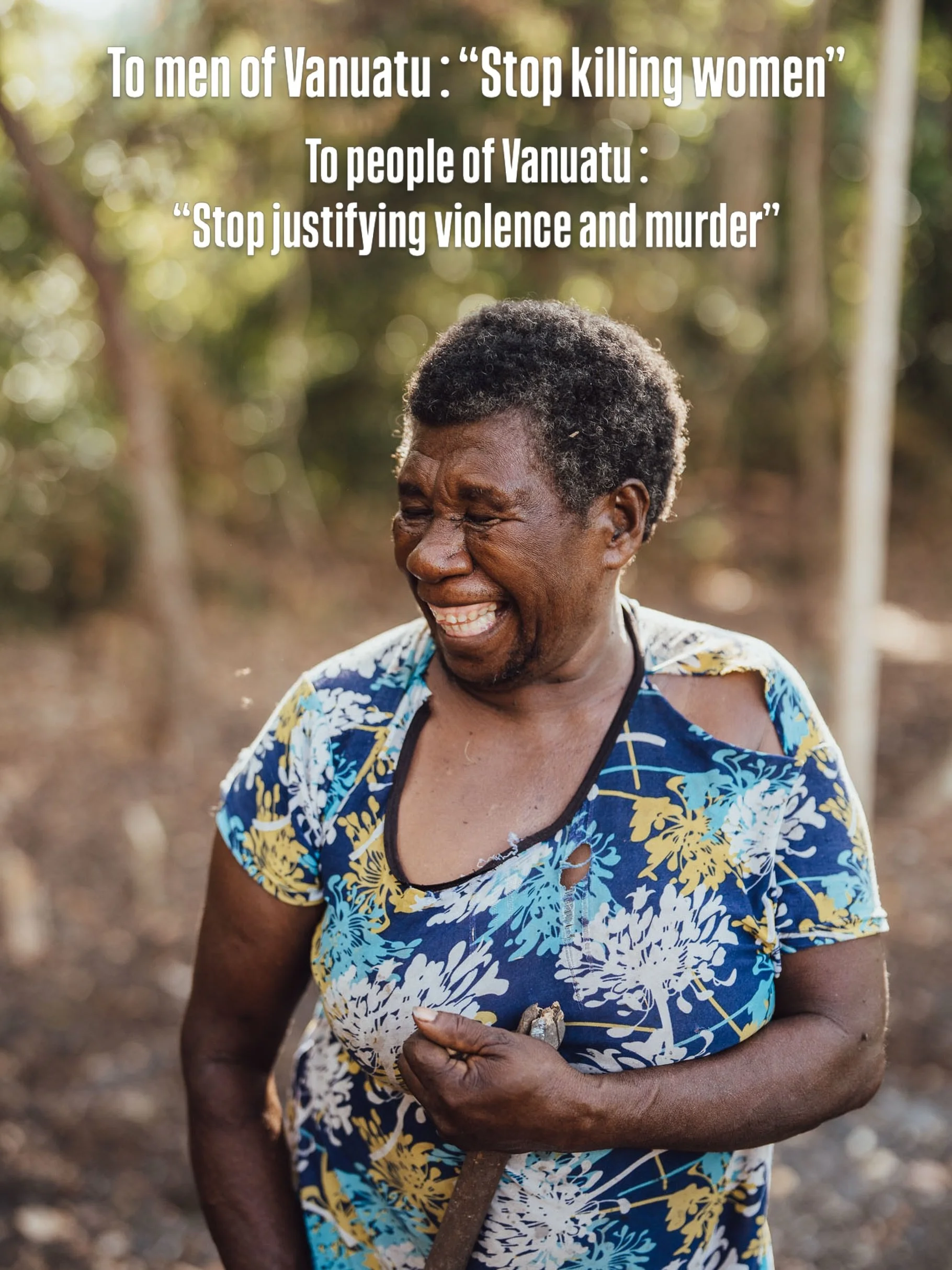To all men of Vanuatu: &ldquo;stop killing women&rdquo; To everyone in Vanuatu: &ldquo;stop justifying violence and murder&rdquo;
. Domestic violence i no wan kastom blo Vanuatu. Violence is not Christian.
2 weeks ago, the country was shook by the mu